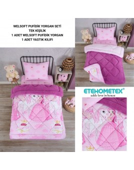ETE HOMETEX TEK KİŞİLİK LÜX WELSOFT YORGAN PRENSES MÜRDÜM 155X215CM 8696474231855